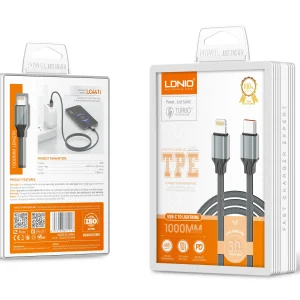 کابل شارژ USB-C به LIGHTENING الدینیو مدل LC441i