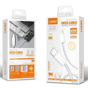 کابل شارژ USB-C به USB-C الدینیو مدل LC901C-20cm